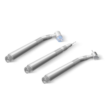 Beyaz Arkaplanda Dişçi Aletleri ve Aletleri Hazırlandı. Diş bakımı için Metal Tıbbi Malzemeler. Diş Sağlığı ve Sağlık Hizmetleri Konsepti