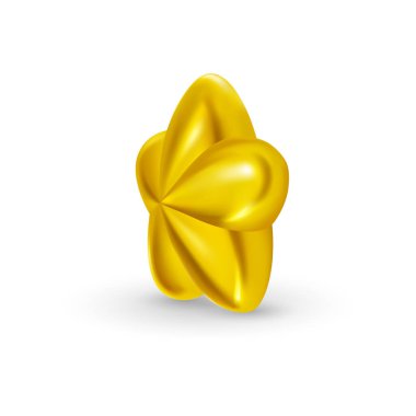 Beyaz arka planda altın yıldız şeklinde bir Noel oyuncağı. Rahatlamak için Noel gecesi süslemesi..