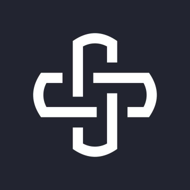 Karmaşık Geometrik Çağdaş Element. İşletme İşareti Simgesi. Siyah Arkaplanda Web Tasarımı ya da Web Siteleri için Birleştirilmiş Rakamlar