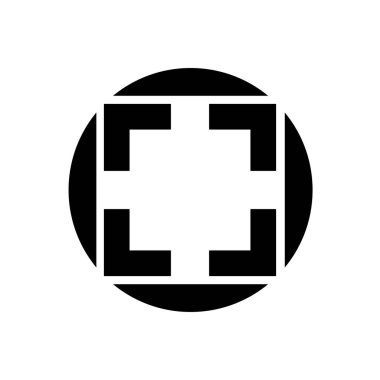 Beyaz Arkaplanda Siyah Logo Simgesi