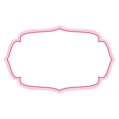 Taslak Pembe Çerçeve. Basit Vintage Moda Dekoratif Sınırı. Beyaz Arkaplanda Boşluk Kopyalama Dekorasyonu