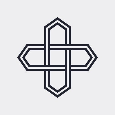 Karmaşık Geometrik Çağdaş Element. İşletme İşareti Simgesi. Gri Arkaplan Üzerine Bilgi Grafikleri için Birleştirilmiş Rakamlar