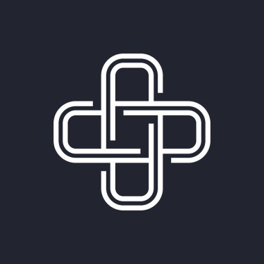 Karmaşık Geometrik Çağdaş Element. İşletme İşletmeleri için Logo Tasarım Şablonu. Web siteleri, Web Tasarımı, Mobil Uygulama veya Siyah hakkında Bilgi Grafikleri için Özet Birleştirilmiş Rakamlar