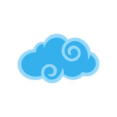 Mavi girdap bulutu beyaz zeminde izole edildi. Çin Dekorasyon Sanat Dekorasyonu Tatil Posterleri