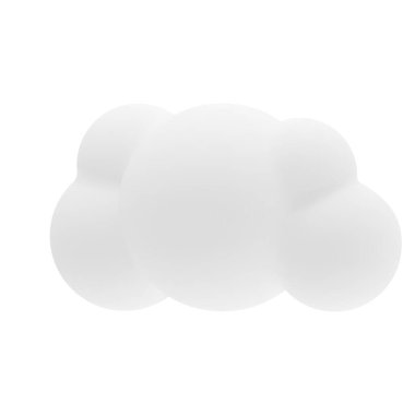 Bulut ya da Dumanın Beyaz Arkaplan Üzerinde Gölge Efekti içeren 3D Çizgi Filmi