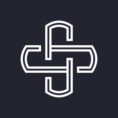 Karmaşık Geometrik Çağdaş Element. İşletme İşareti Simgesi. Siyah Arkaplan Üzerine Ağ Tasarımı veya Mobil Uygulamalar İçin Birleştirilmiş Rakamlar