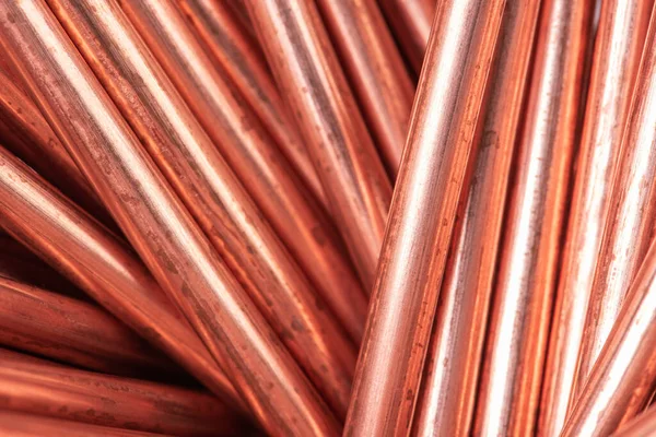 Copper Rod Raw Materials Metals Industry Stock Market Concept — Stock Photo, Image