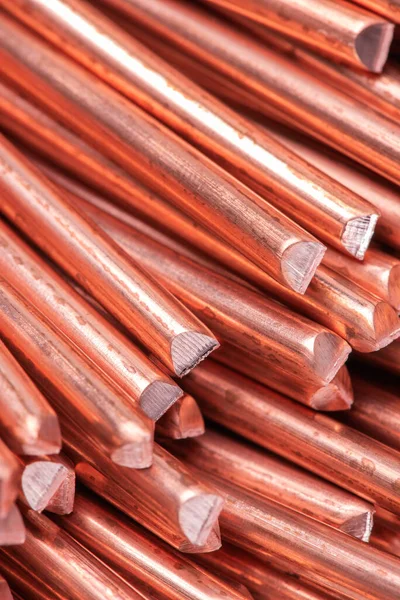 Copper Rod Raw Materials Metals Industry Stock Market Concept — Stock Photo, Image