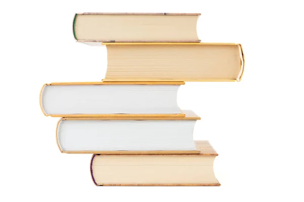 Mucchio Libri Sfondo Bianco Lato Blocco Libri Concetto Lettura Istruzione — Foto Stock