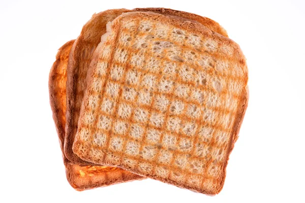 Toastbrotscheiben Isoliert Auf Weißem Hintergrund — Stockfoto