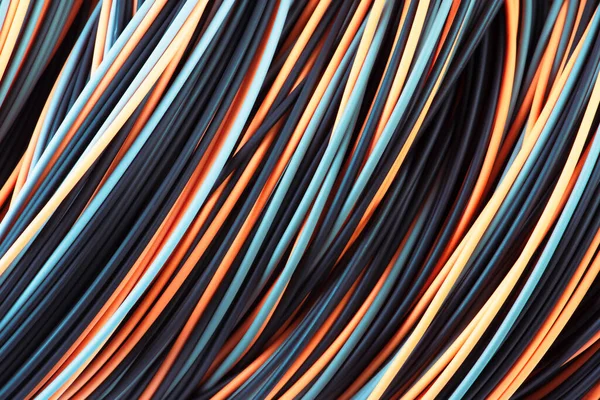 Çok Renkli Telekomünikasyon Kabloları Kabloları — Stok fotoğraf