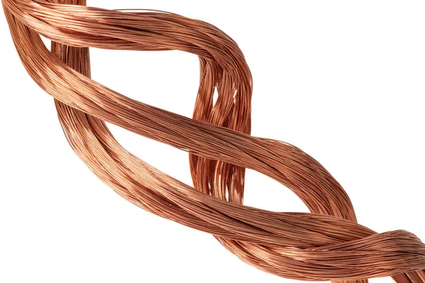 Copper Wire Isolated White Background — Stock Photo, Image