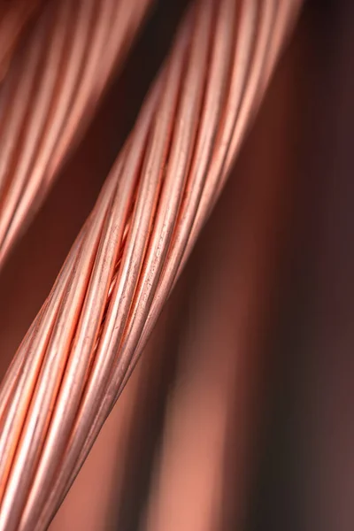 铜丝电缆 原材料能源工业 — 图库照片