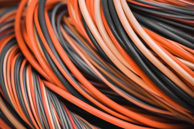 Electric Wiring Multicolored Installation Cable Close-up