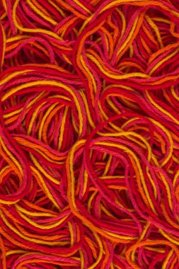 Tangled yarn directly above as background 