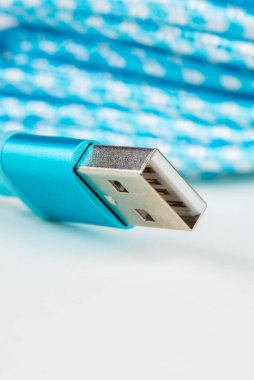 Connection cable with USB plug, macro view
