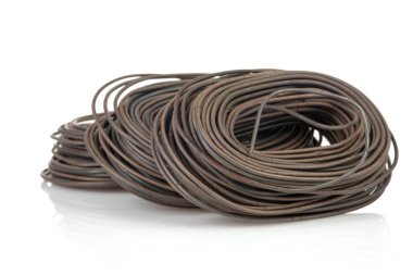 Steel binding wire for reinforce steel, isolated on white background