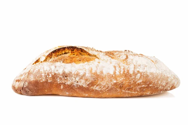 Φρεσκοψημένο Ψωμί Απομονωμένο Λευκό Φόντο — Φωτογραφία Αρχείου