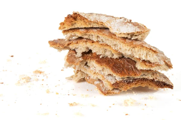 Brotkrumen Auf Weißem Hintergrund — Stockfoto