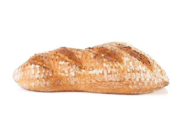 Pão Cozido Hora Isolado Fundo Branco — Fotografia de Stock