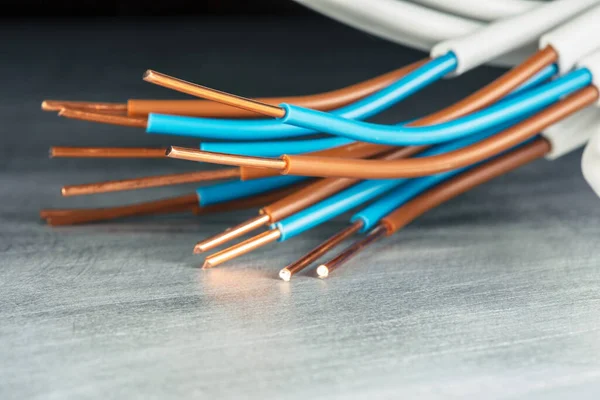 Cable Cobre Eléctrico Utilizado Para Instalación Electica — Foto de Stock