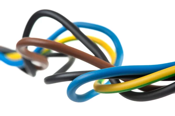 Многоцветный Кабель Электрической Проволоки Медь Крупным Планом — стоковое фото