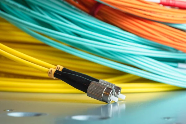 Fiber Optic Patch Cord Cable Used Telecommunication Networks — Foto de Stock