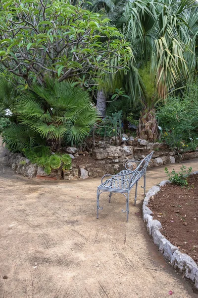 Металева Лавка Парку Палермо Сицилія — стокове фото