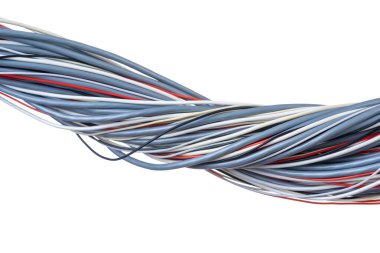 Elektrik kablosu beyaz arkaplanda izole edildi