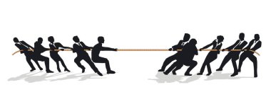 Takım halinde çekişme, iş konsepti çizimi