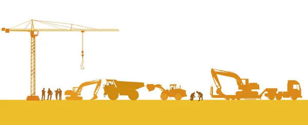 Construction Company Builders Construction Machines Illustration — Stock Vector