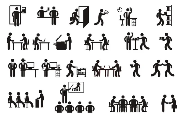 Business Team Che Lavora Insieme Pittogramma Illustrazione Concettuale — Vettoriale Stock