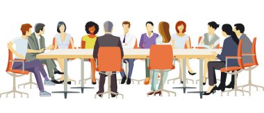 Çalışanların illüstrasyonunun planlaması, tartışması