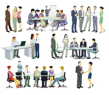 Course and training, Business meeting illustration clipart
