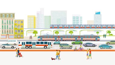 İnsan örnekleriyle trafik ve tren trafiği