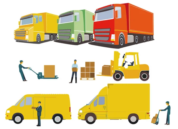 Logistics Industry Shipping Delivery Illustration — Stock Vector