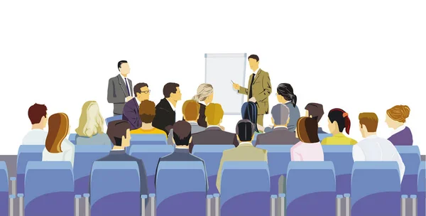 Business Seminar Presentation Meeting Illustration — Stock Vector
