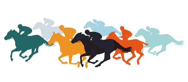 Vágta Lóverseny Elszigetelt Illusztráció — Stock Vector