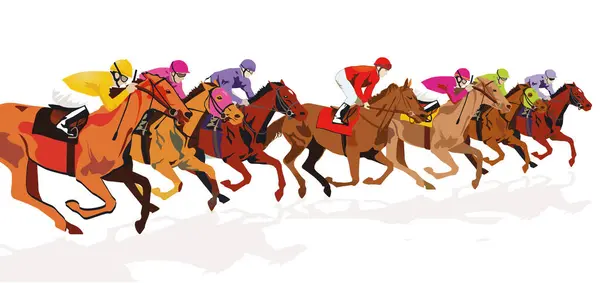Gallop Horse Racing Απομονωμένο Εικονογράφηση — Διανυσματικό Αρχείο