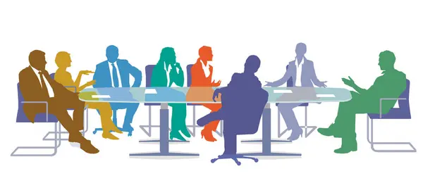 Working Group People Meeting Illustration — Stock Vector