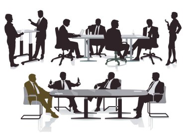 Toplantıdaki çalışma grupları. resimleme