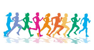 A group of runners illustration