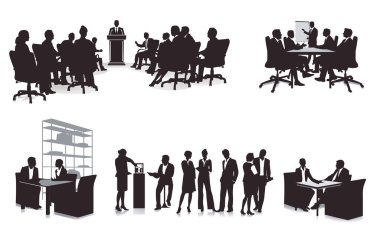 Toplantıdaki çalışma grupları. resimleme