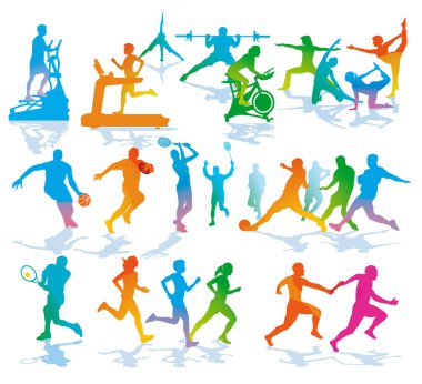 Çeşitli spor ve spor egzersizleri, illüstrasyon