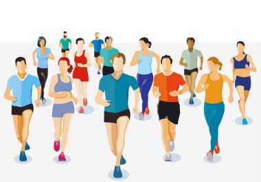 A group of runners illustration