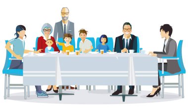 Masa resimlerinde bir aile bir arada.