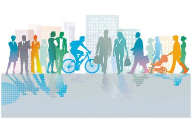 renkli insan grupları, illüstrasyon