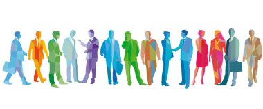 Renkli iş adamları portre çizimi