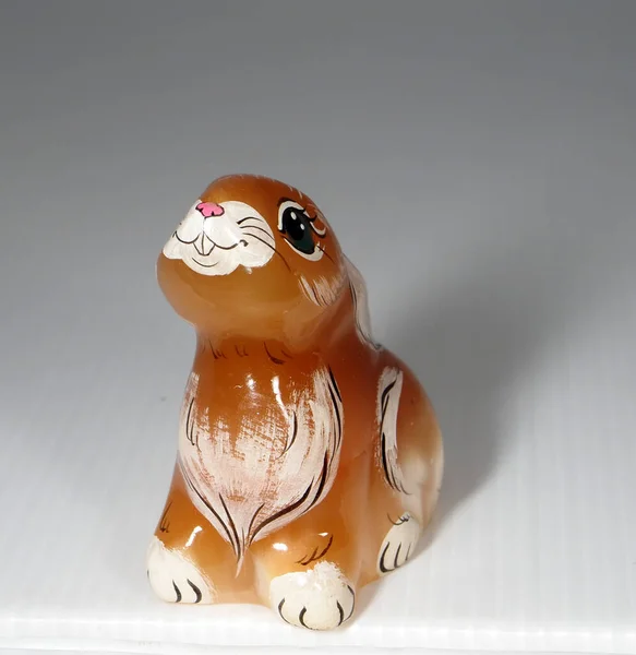 Figurina Amuleto Giocattolo Coniglio Simbolo Del Nuovo Anno Secondo Calendario — Foto Stock