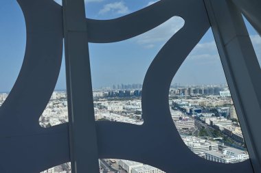 view from the window of the Dubai Frame skyscraper